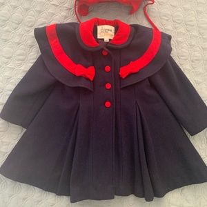 Little girls London Fog dress coat with matching hat